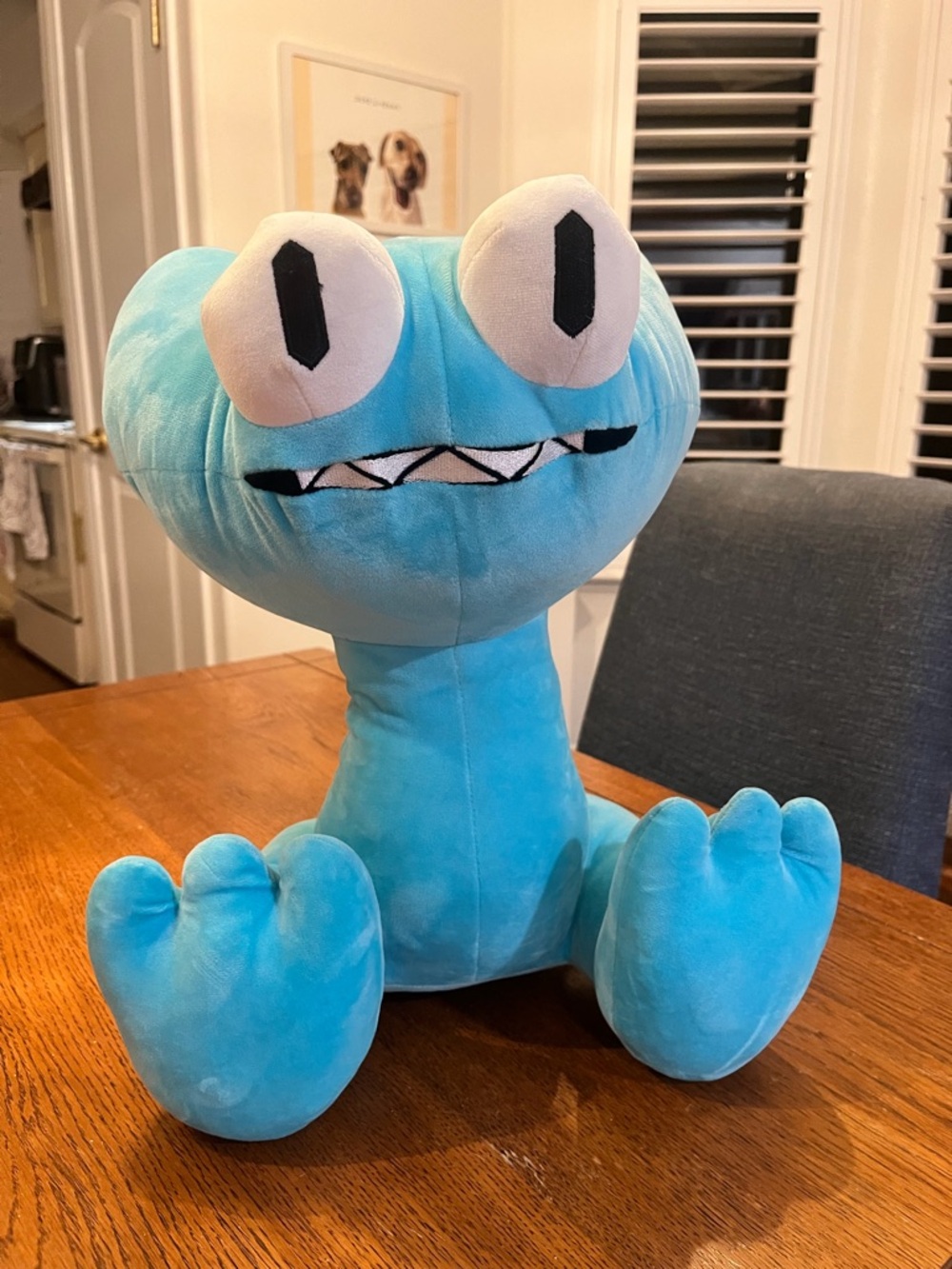 Rainbow Friends 15" Cyan Plush Toy for Kids - Soft Cuddly Doll